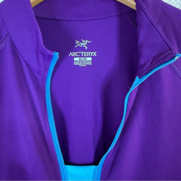 ARC’TERYX purple and blue quarter zip pullover base layer top MEDIUM - Picture 5 of 7